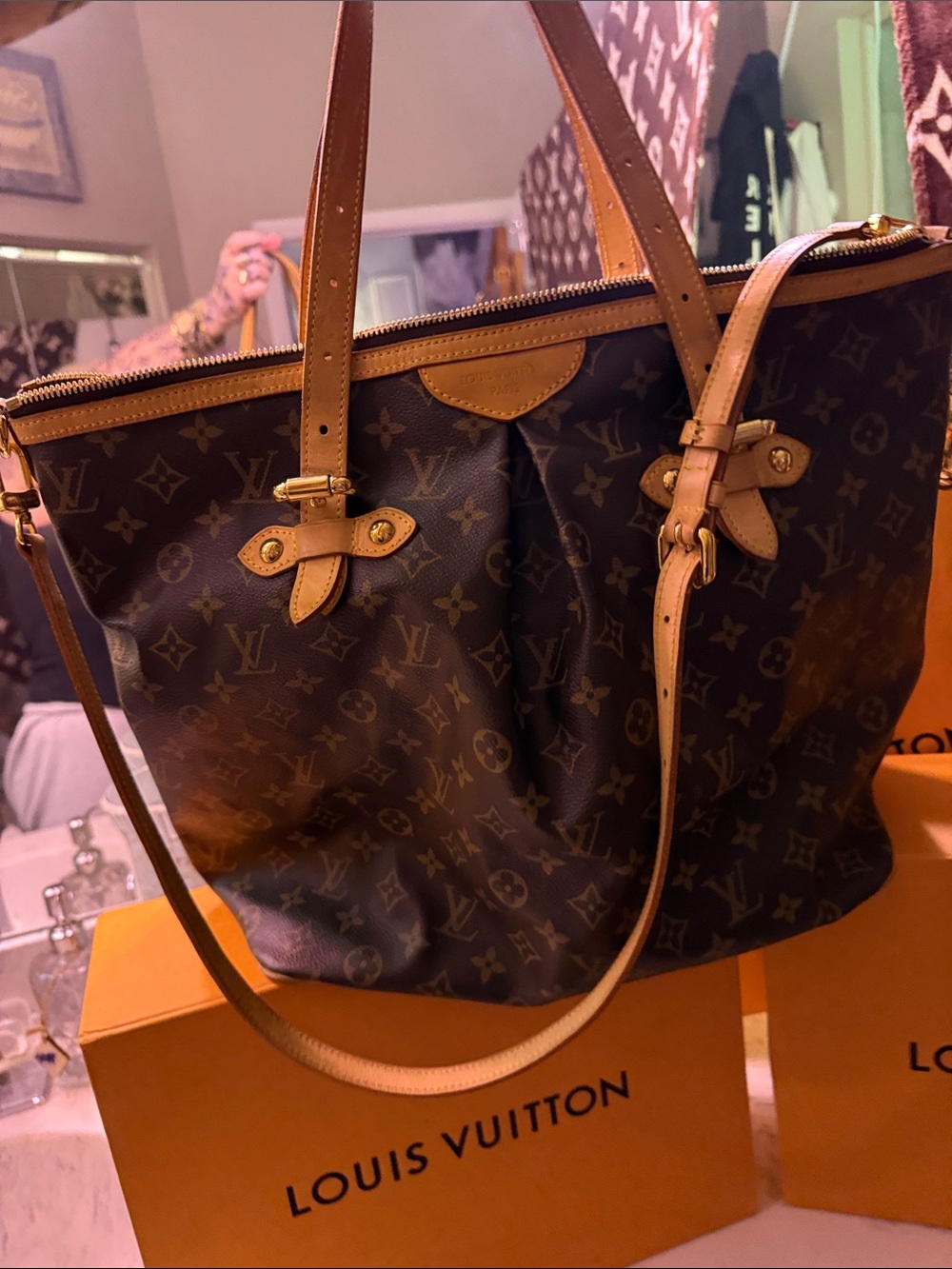 Louis Vuitton Palermo GM in Monogram canvas.